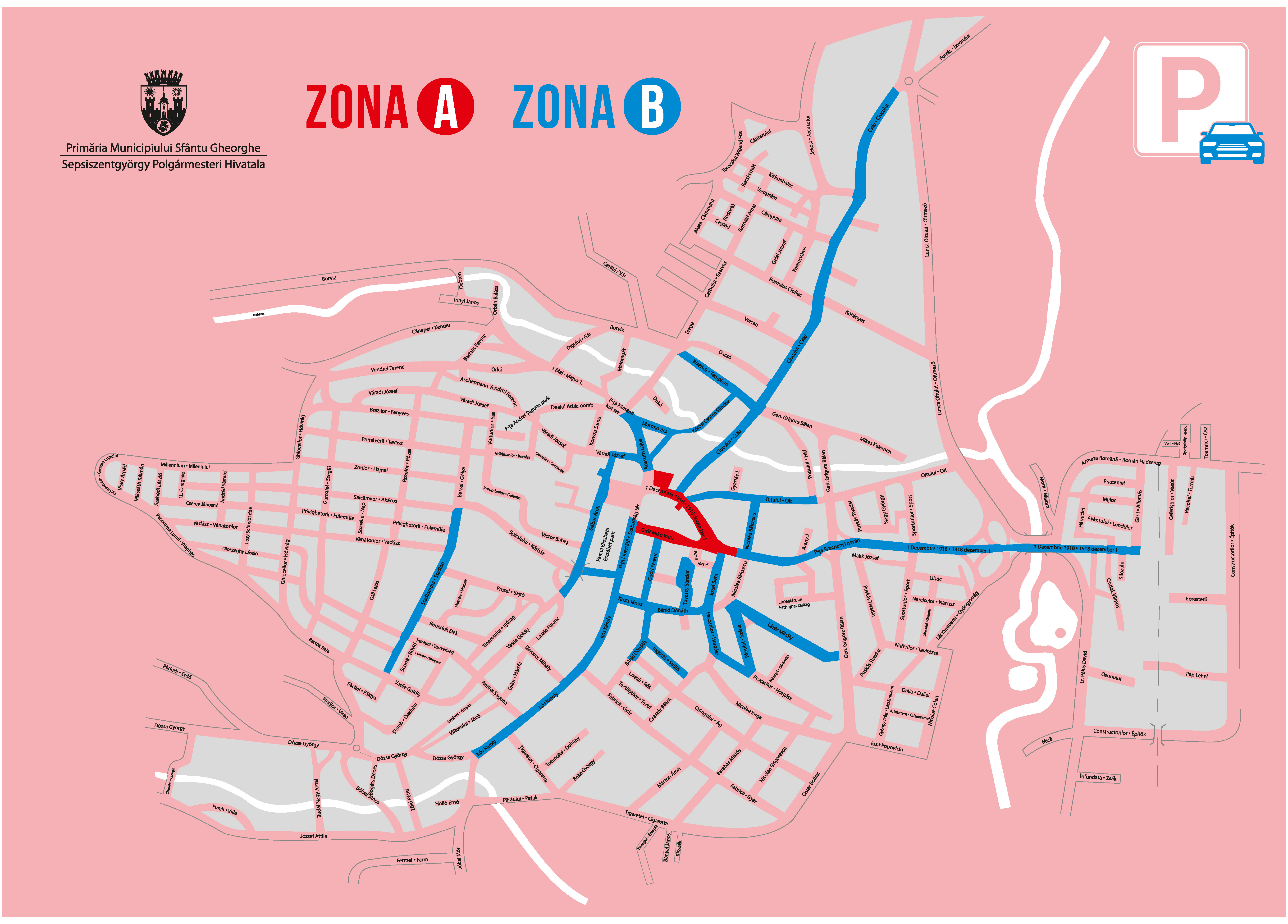 Érvénybe lép az új közterületi parkolási szabályzat Sepsiszentgyörgyön 