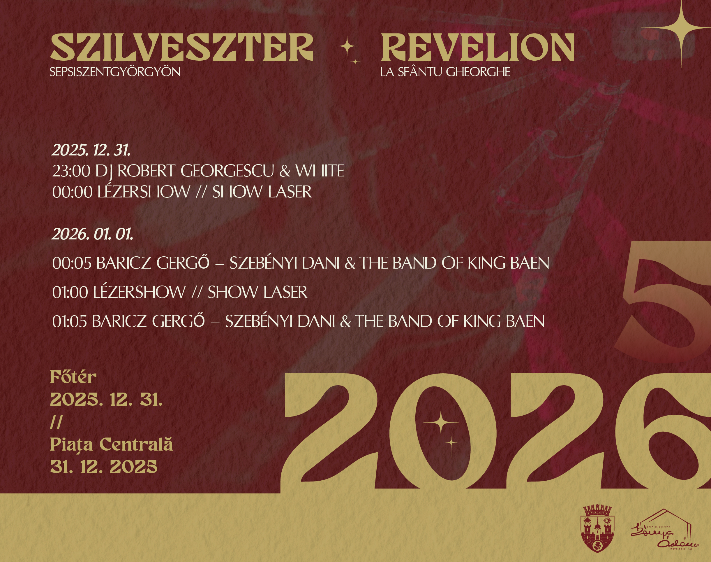 Sepsiszentgyörgyön koncertekkel és látványos lézershow-val köszöntik az újévet